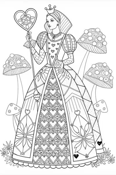 Queen of Hearts Coloring Page