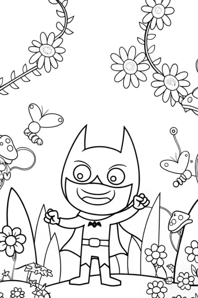 Batman and the Mischievous Shadow Creatures Coloring Page