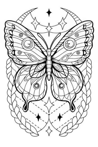 Butterfly weaving a celestial tapestry