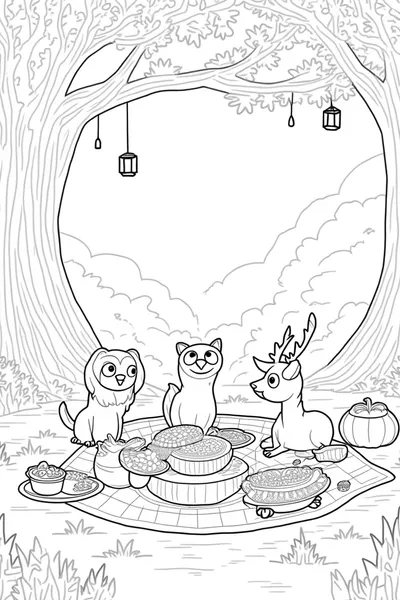 Thanksgiving dinner in the forest