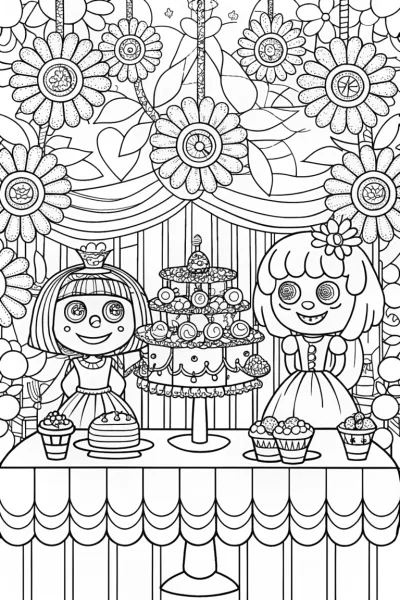 Cupcake Chic’s Enchanted Tea Party Coloring Page