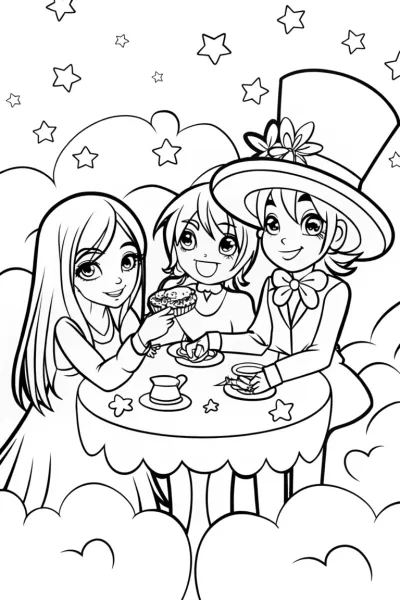 Whimsical Tea Party with Friends in the Clouds
