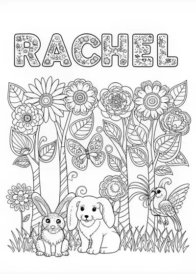Rachel’s Animal Friends Coloring Page