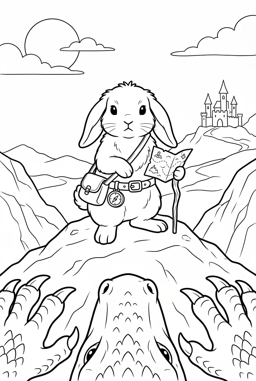 Example coloring page for the Reverse POV angle prompt