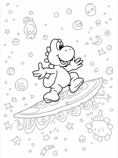 Yoshi surfing on a cosmic wave