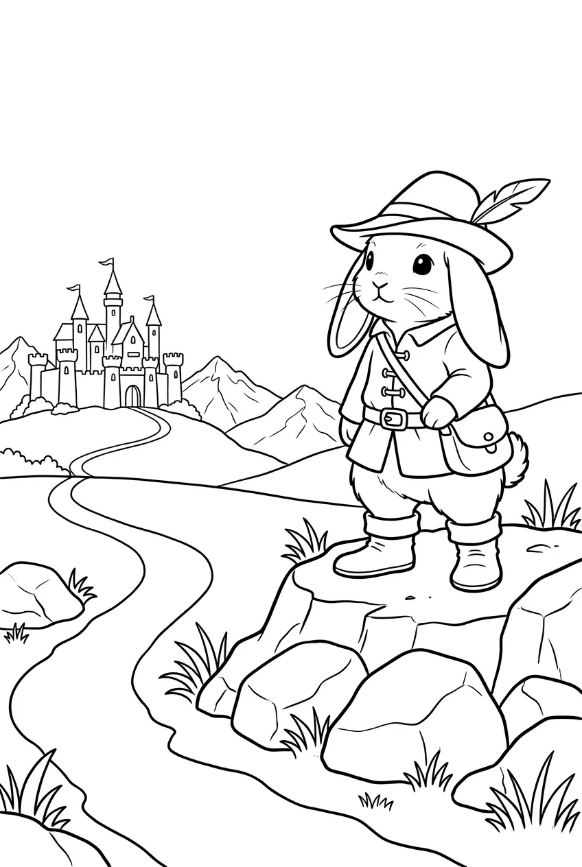 Example coloring page for the Rule-of-thirds composition prompt