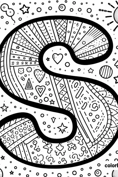S is for Sunshine: A Doodle Coloring Page