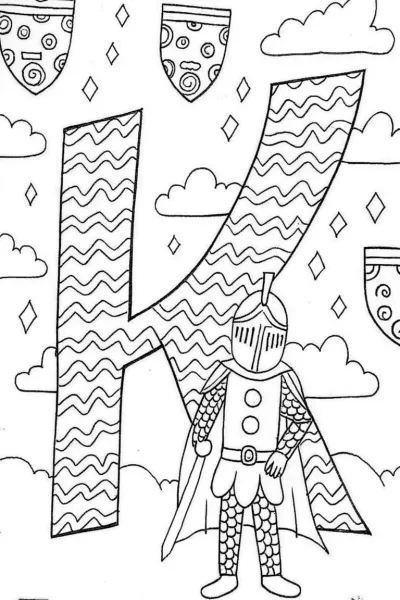 The Adventurous Letter ‘K’ Coloring Page