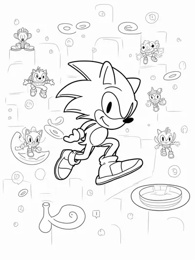 Super Sonic navigating a cosmic maze
