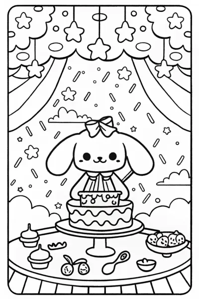 Cinnamoroll’s Dreamy Star Bakery Coloring Page