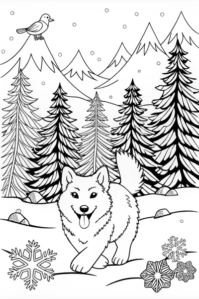 Majestic Husky Coloring Page