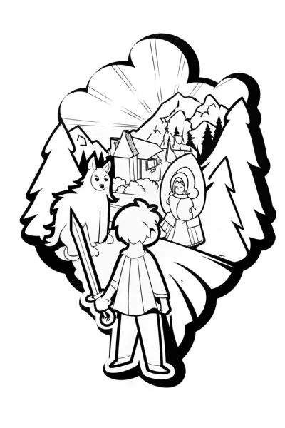 The Enchanted Forest’s Watchful Guardian Coloring Page