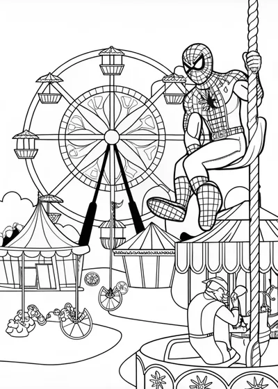 Spider-Man at the amusement park