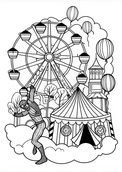 Spider-Man Swings into Action Coloring Page