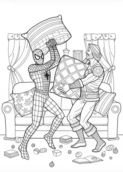 Spiderman’s Dynamic Pose Coloring Page