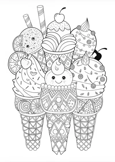 Ice Cream Cone Coloring Fun