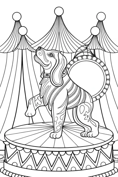 Heroic dog in a circus