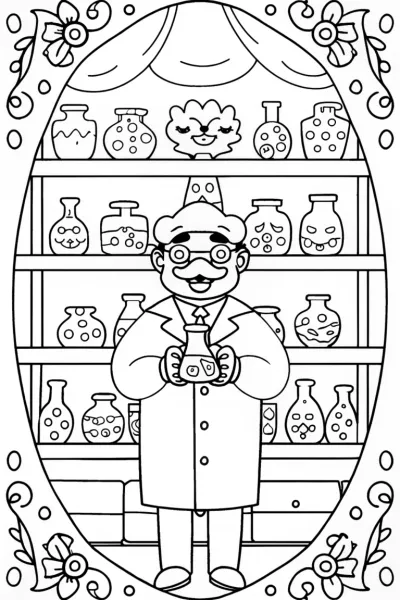 Mario’s Magical Potion Lab Coloring Page