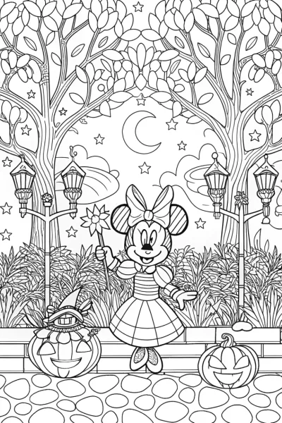 Minnie Mouse’s Enchanted Costume Party Coloring Page