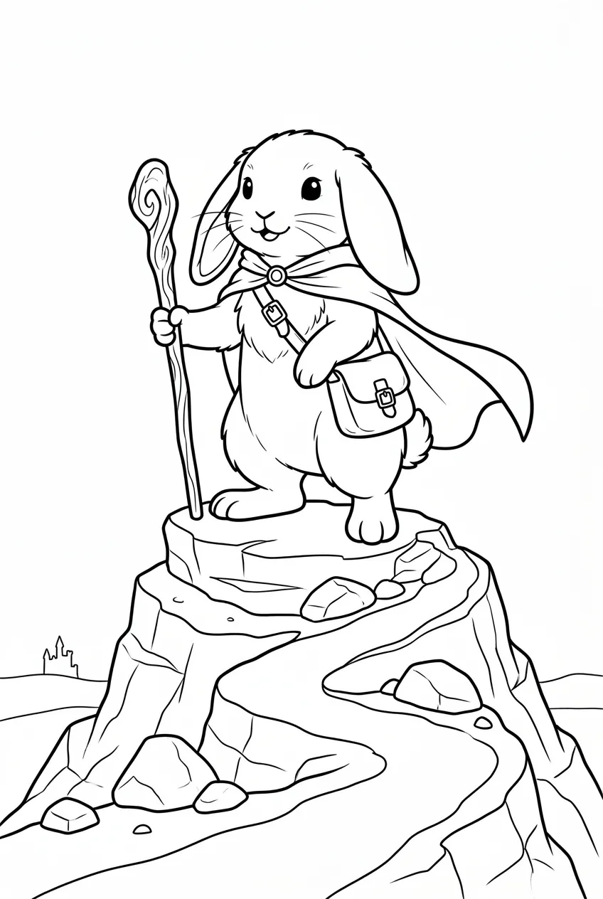 Example coloring page for the Three-quarter angle prompt