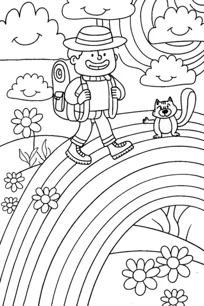 The Great Rainbow Adventure Coloring Page