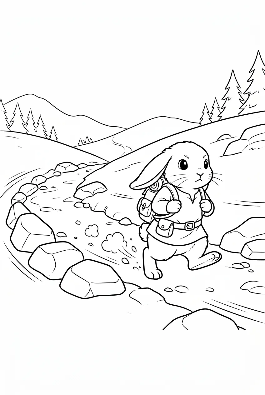 Example coloring page for the Tracking shot prompt