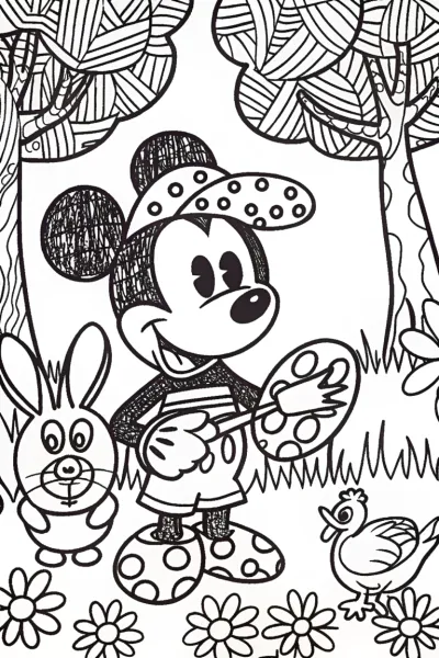 Mickey Mouse Art Adventure Coloring Page