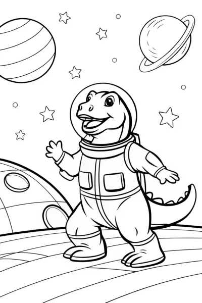 Godzilla dancing in space