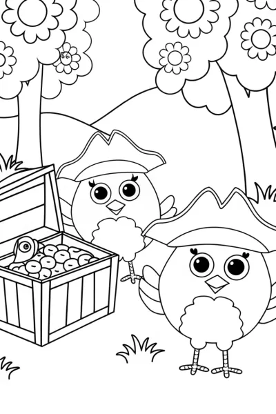 Chickens hunting for hidden treasures