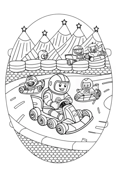 Buzz Lightyear’s Galactic Race Coloring Page
