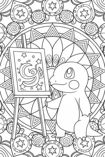 Charmander painting the cosmos
