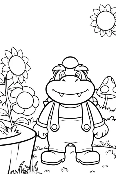 Bowser in a magical garden