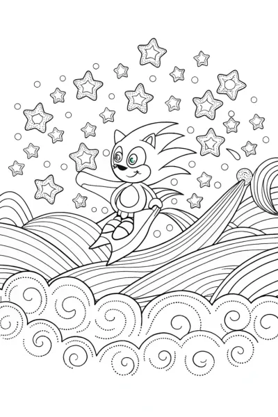 Sonic’s Dreamy Stardust Adventure Coloring Page