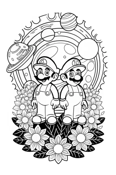 Mario and Luigi cosmic gardening