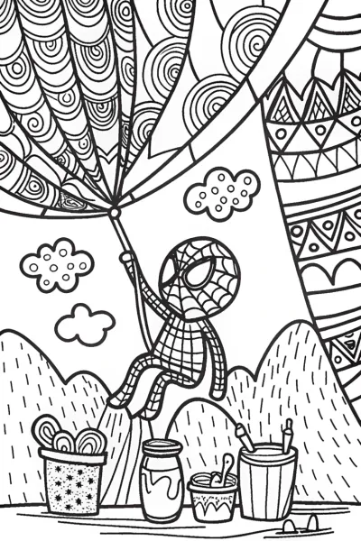 Miles Morales Web Weaving Coloring Page