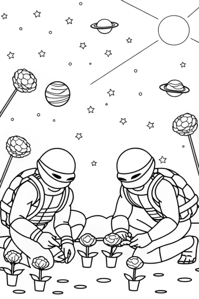 Teenage Mutant Ninja Turtles gardening