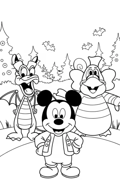 Mickey Mouse Halloween Costume Parade Coloring Page