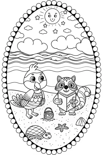 Rainbow Friends Treasure Hunt Coloring Page