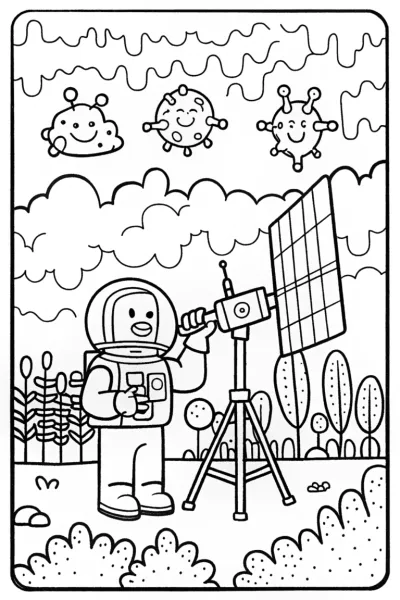 Buzz Lightyear’s Galactic Weather Station Coloring Page