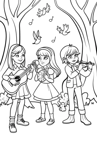 Rainbow High Musical Harmony Coloring Page