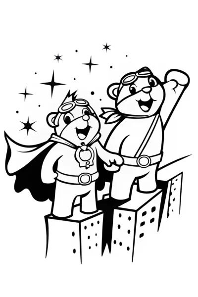 The Crime-Fighting Ferret Duo Coloring Page