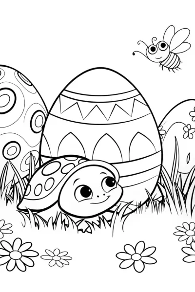 Easter Egg Garden Surprise Coloring Page