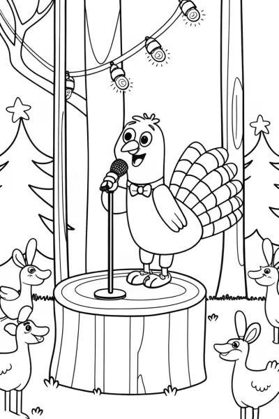 Turkey performing stand-up comedy