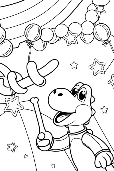 Yoshi making balloon animals