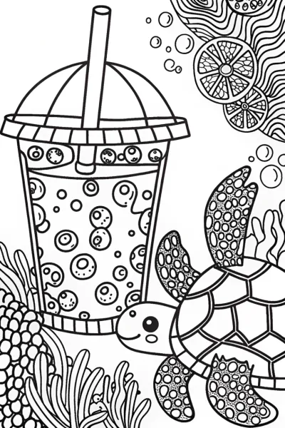 Octonauts’ Bubble Tea Party Coloring Page