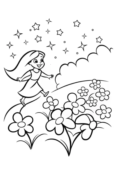 Jasmine’s Starry Butterfly Chaser Coloring Page