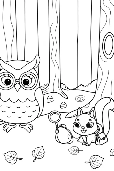 The Enchanted Acorn Hunt Coloring Page