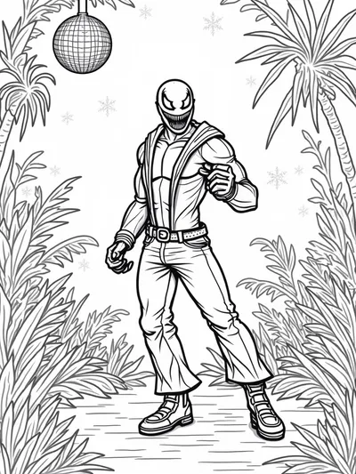 Venom dancing in a neon jungle