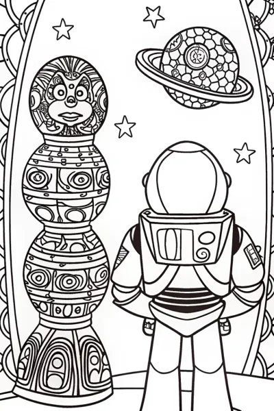 Buzz Lightyear’s Galactic Art Adventure Coloring Page