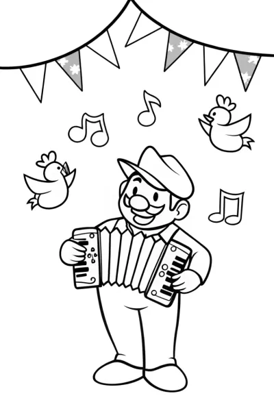 Luigi’s Musical Adventure Coloring Page